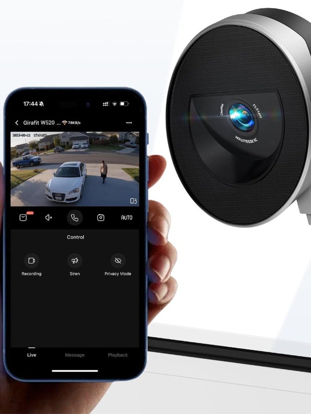 Girafit 2K 3MP Window Security Camera WiFi Outdoor AI Night Vision